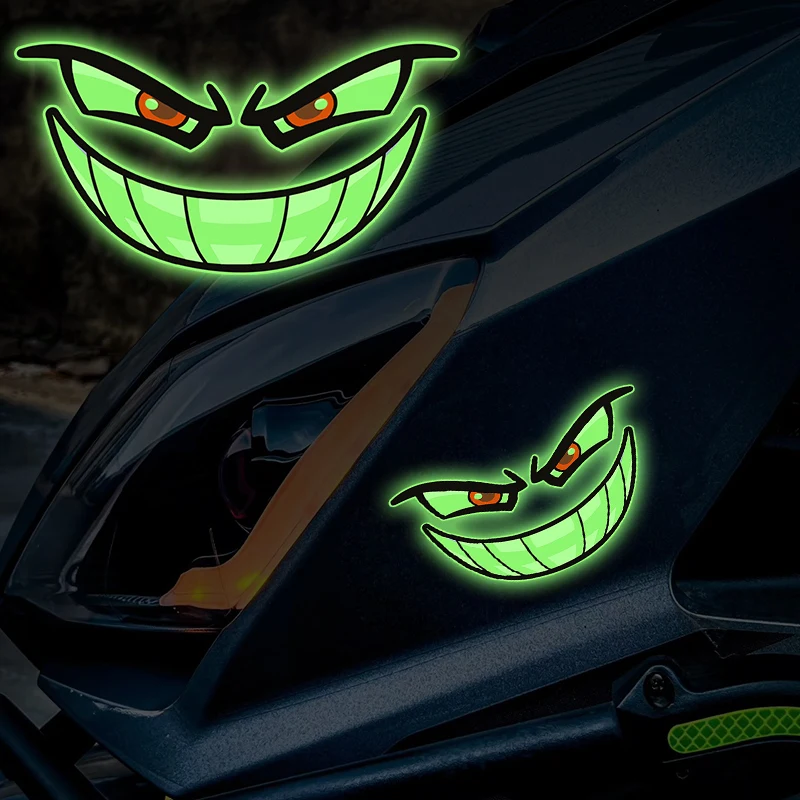 1 قطعة عيون الشيطان يتوهج في الظلام سكوتر ملصق خزان وقود دراجة نارية الجبهة هدية ملصق حائط من الفينيل لياماها كاواسكي سوزوكي Ktm Bmw #3