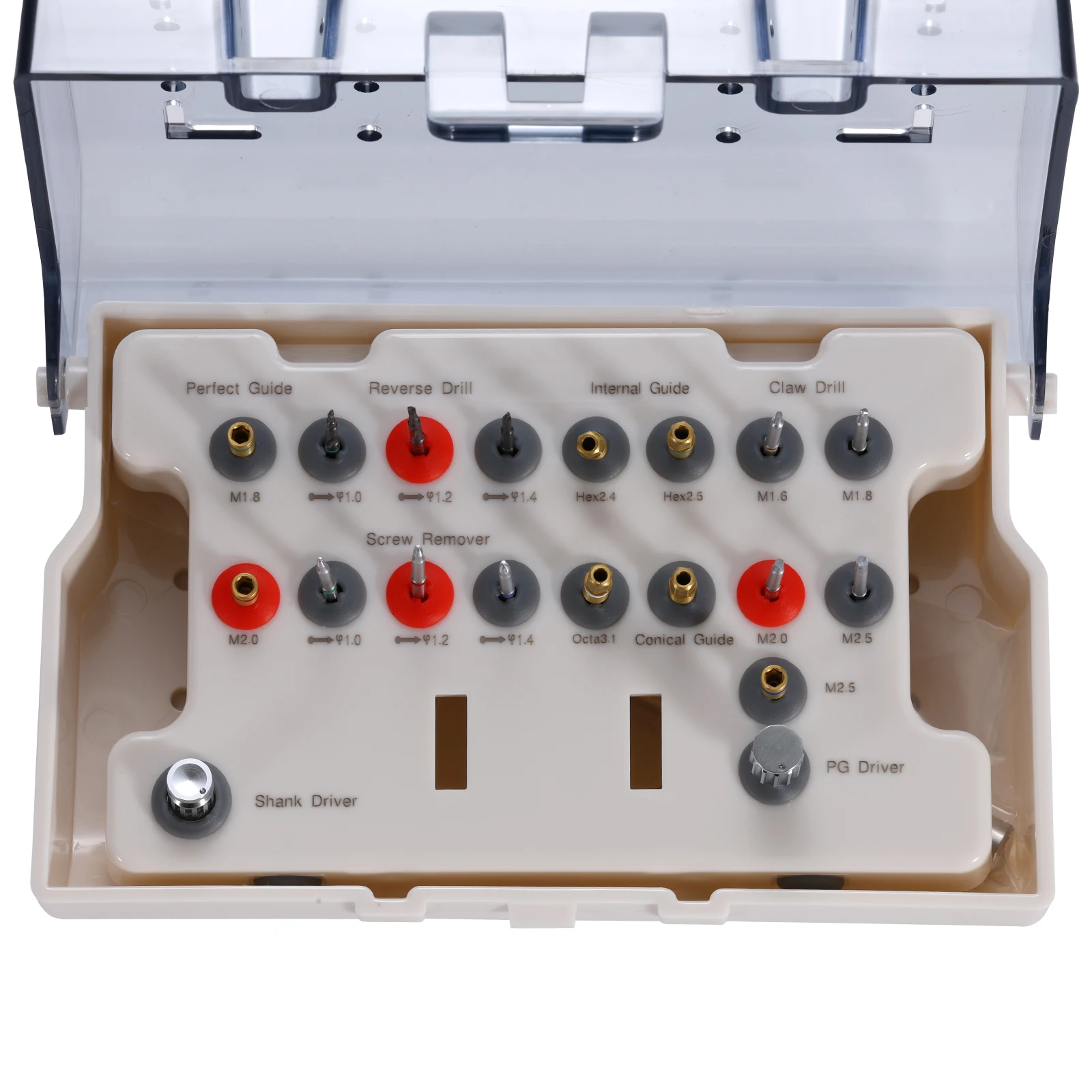 Dental Universal Implant Removal Kit Stainless Steel Screws Golden/Plastic Box Broken Screws Extract