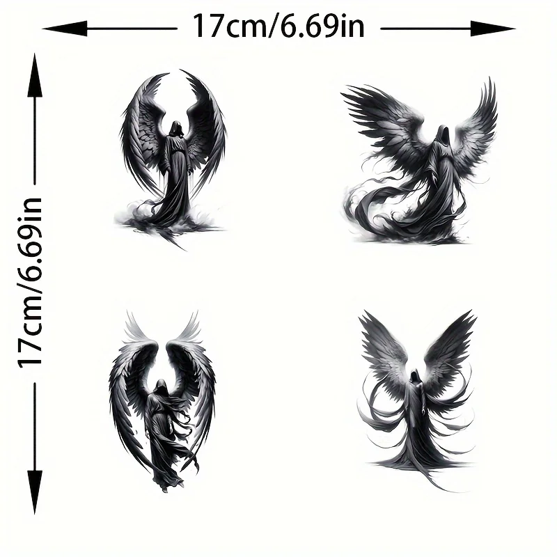 High‑Transparent Film Grim Reaper Vinyl Sticker, Double‑Sided Printed Decal For Car Bumper Motorcycle Body Decor, Holiday Gift