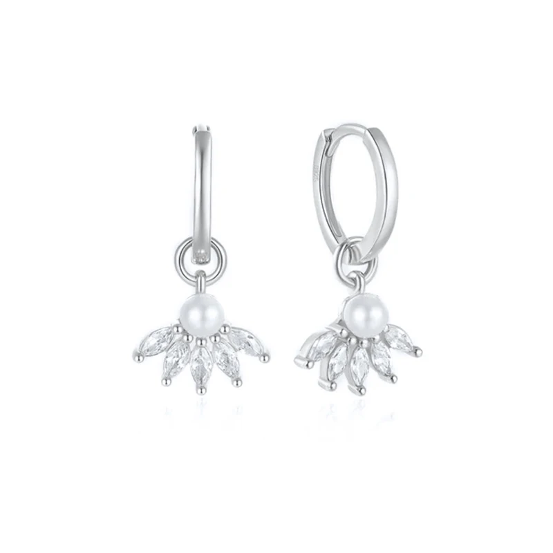 925 Sterling Silver Ear Needle Crystal Zircon Tassel Pendant Hoop Earrings Retro Small Fragrance Style High Jewelry Women Gifts