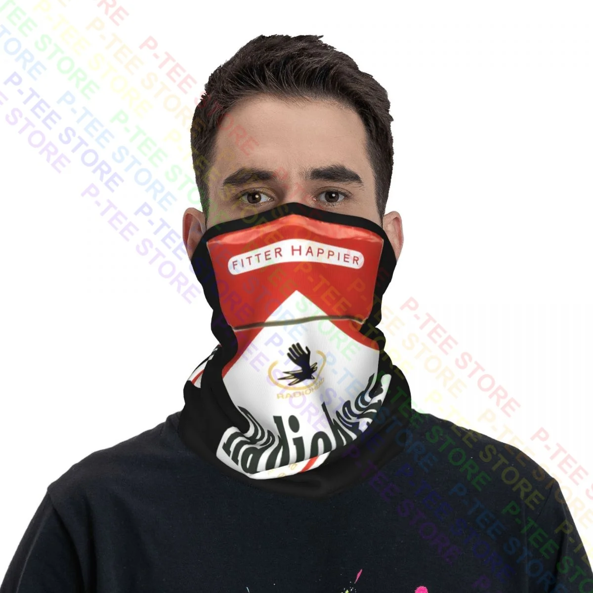 Radiohead Malboro Smoking Neck Gaiter Bandana Scarf Face Mask Warmer Running Summer Fishing