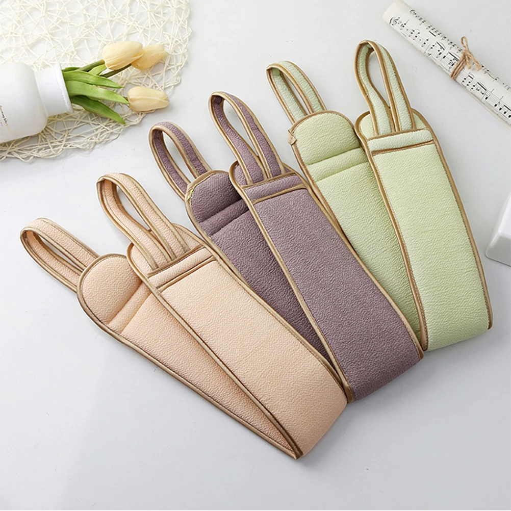 1 Set Bath Towel Kit Light Pink Thickening Frosted Rubbing Ball Back-Pulling Strip For Body Scrub Back Cleaning Shower Bathing