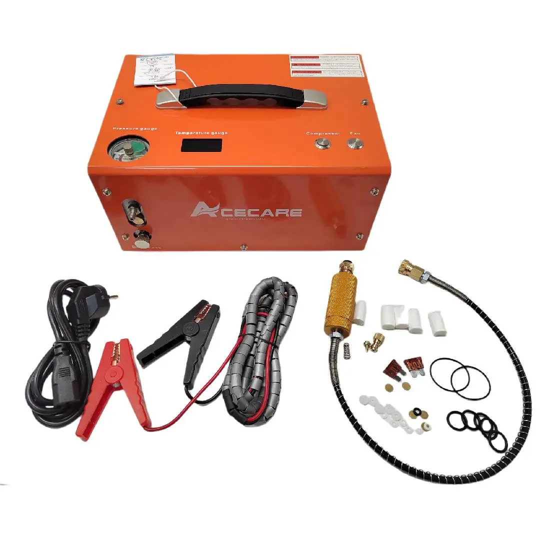 ACECARE 4500Psi 300Bar 110V/220V/12V DC PCP Compressor Portable High Pressure Compressor PCP Diving Tank