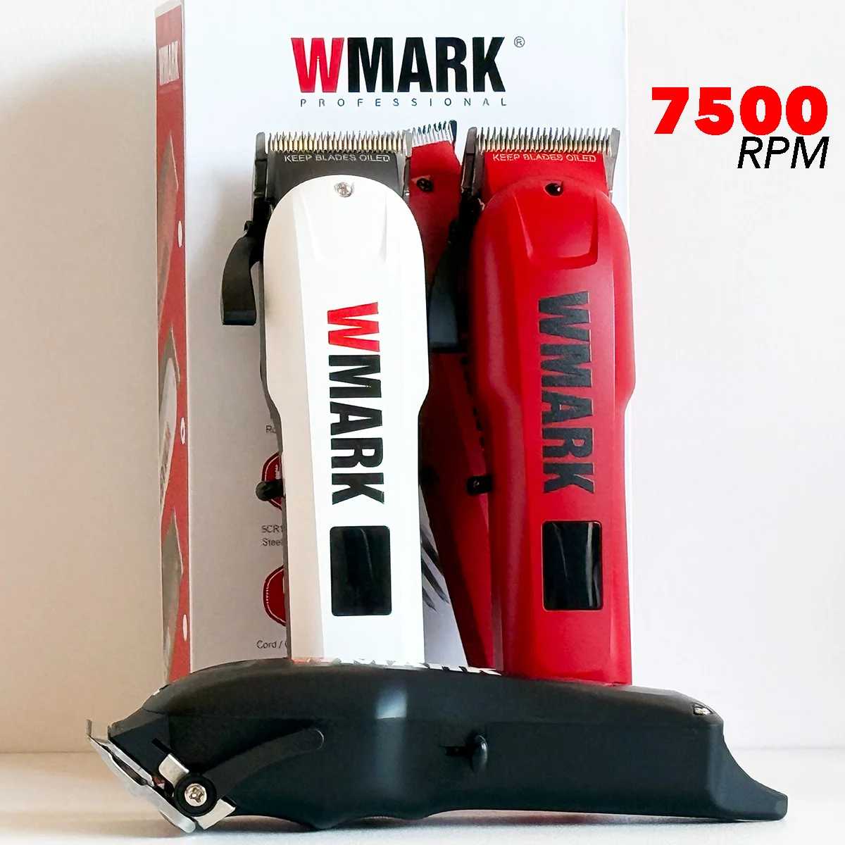 

WMARK NG 1005 Профессиональная электрическая машинка для стрижки волос 7500 об/мин, вращающийся мотор, триммер для волос, 2000 мАч, литиевая батарея, лезвие 5CR, 3 цвета