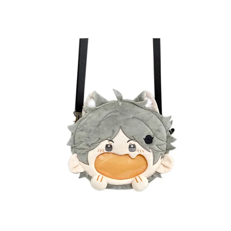 Anime Haikyuu Sugawara Koushi Kawaii Cosplay Lolita Meisjes Groot Gezicht Itbag Pluche Rugzak Grijze Grappige Schoudertassen Decor Geschenken