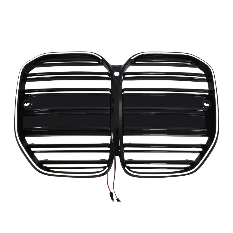 Dual Slat Illuminated LED Kidney Grille For BMW 4 Series G22 2020-2025 M4 Style Gloss Black Plug Play No Drill Grill Tuning