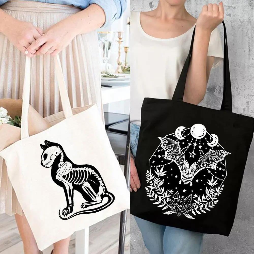 Halloween Dinosaur Trick or Treat Bag for KidsHalloween Tote Bag Women's Harajuku Shoulder Bag Shopping Bags Shopper Bag Bolsas