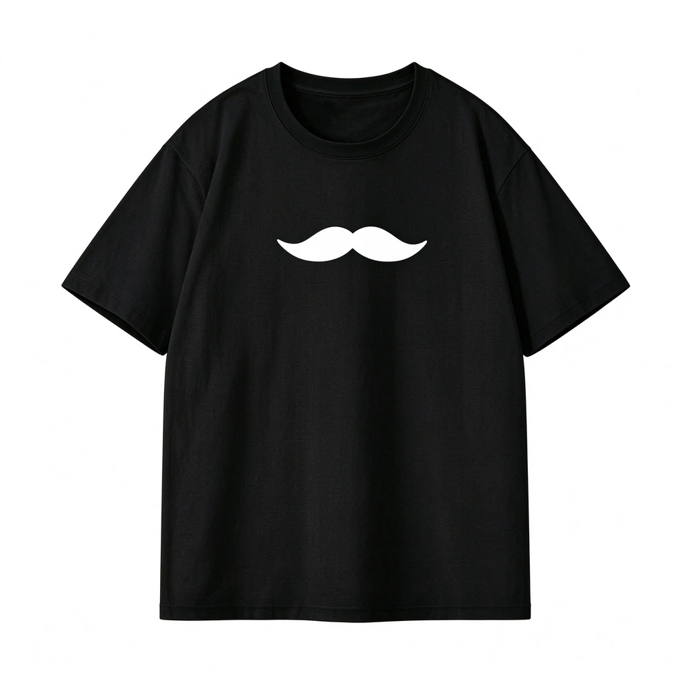 Unisex Crew Neck Short Sleeve T-shirt, Shirosaki Hana Mustache Graphic Red Cosplay Tee