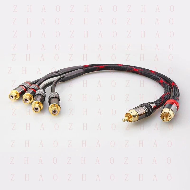 L+ 2-Pack for RCA Male to 2 RCA Female Audio Speaker Adapter Y Splitter Cable