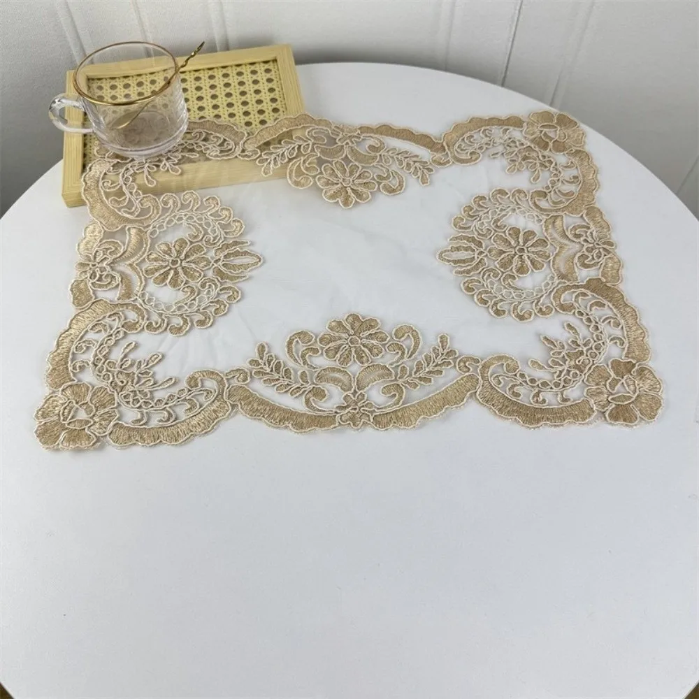European Lace Cover Cloth Embroidered Rectangular Dust Cover Placemat Home Decoration