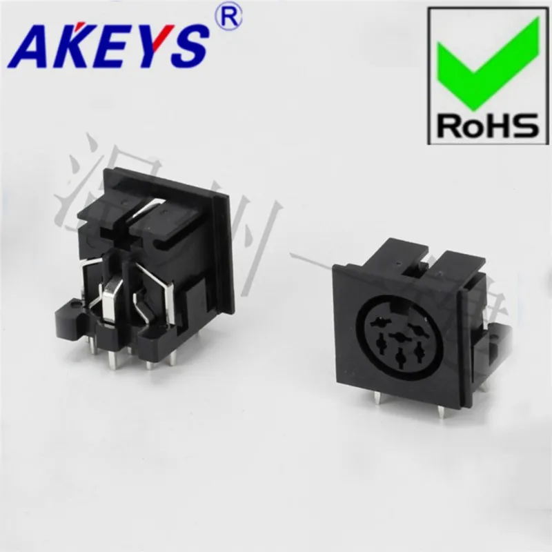 10PCS DS-6-03 Square S Large Terminal Connector Large 6-core 8-foot Socket 6PIN Needle DIN Base