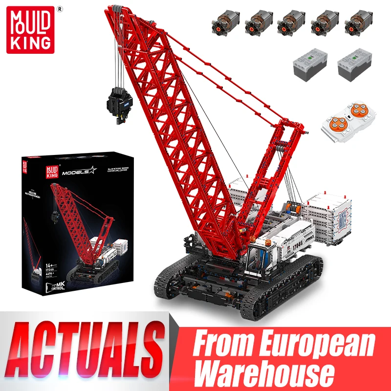 Mould King 17046 Technical Truck Building Block Remote Control Wacker 16000 Crawler Crane Model Brick Toys Kids Christmas Gift