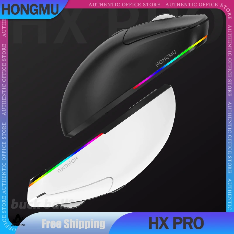 

Геймерская мышь Hongmu Hx Pro, 3 режима, 2,4 ГГц, Bluetooth, беспроводная мышь Paw3325, 10000dpi, Rgb подсветка, мышь для киберспорта, игровая мышь для офиса, подарок