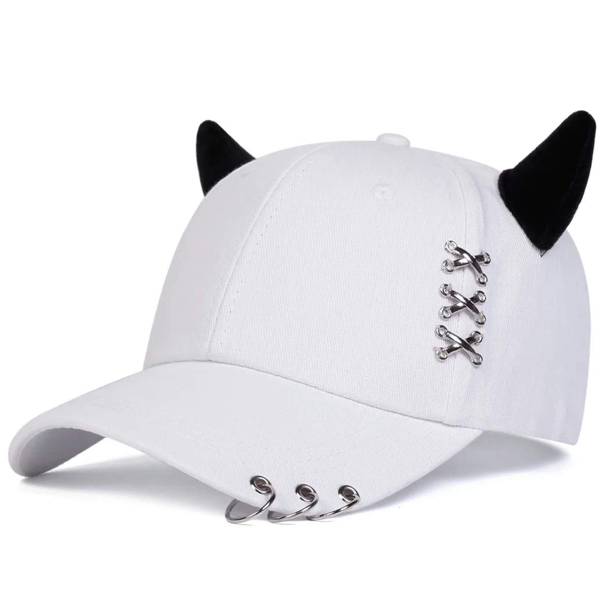 Unisex XXX Iron Ring Bull Horn Personality Baseball Caps Spring Autumn Outdoor Adjustable Casual Hats Sunscreen Hat