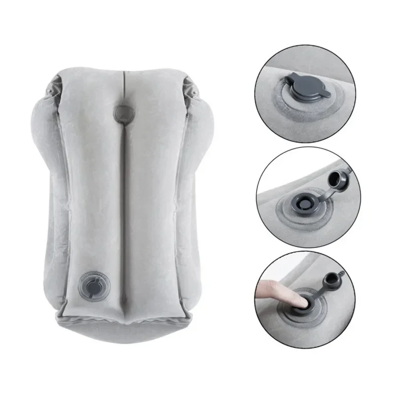 

New Pattern Inflatable Travel Pillow Portable Chin Support Neck Pillow for Airplane Car Bus Train Office Nap Rest Support Pillow