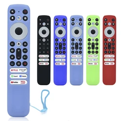 Silicone Remote Control Cover Case with Lanyard Anti Slip Television Remote Cover All Inclusive for TCL RC902V FMR1 Voice Remote