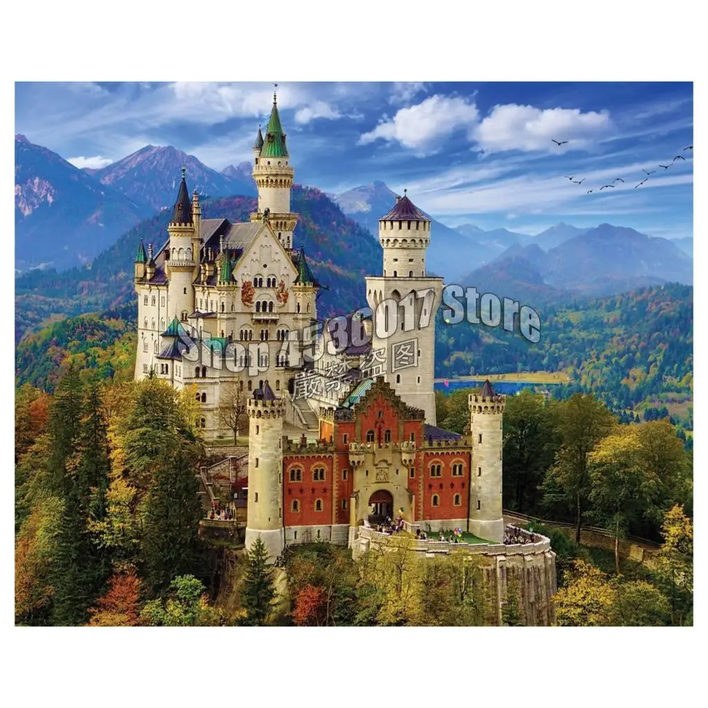 

Пейзаж 5D Diy алмазная живопись Neuschwanstein замок наборы для вышивки крестиком Алмазная мозаика