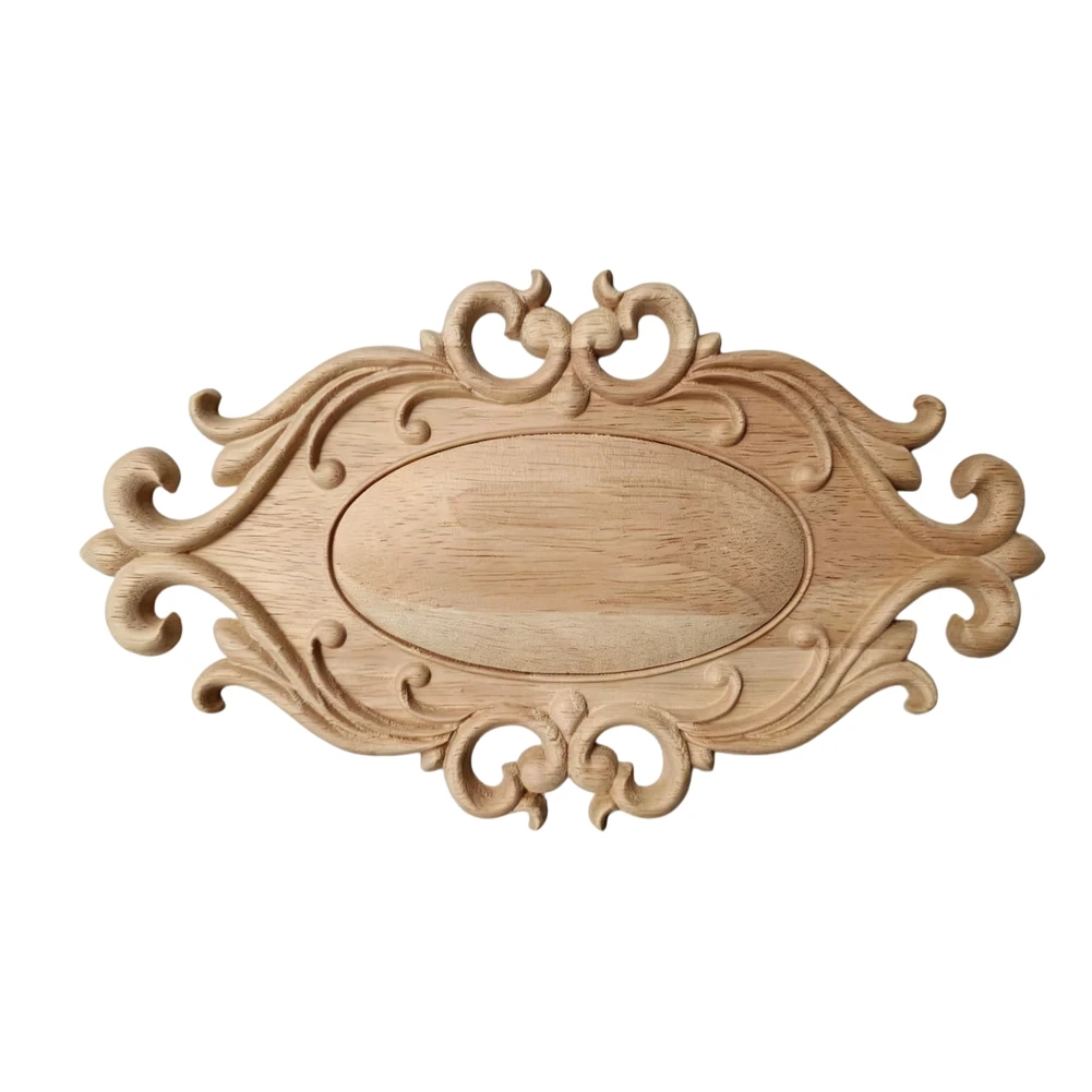 Retro Solid Wood Carving Applique For Doors Cabinets Makeup Table Closet Embellishment Furniture Trim Home Decor Restoration