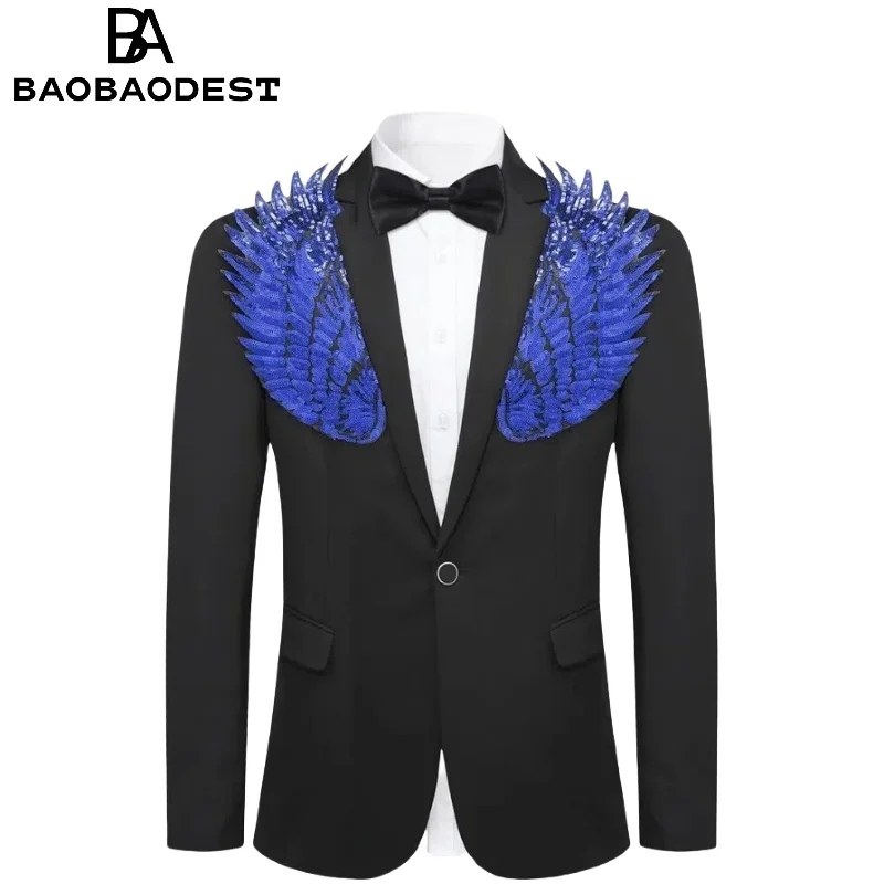 

"Custom Men's Sparkly Tuxedo Jacket with Sequins - Elegant Prom Blazer, Party Wedding Dinner Suit, Glitter Groom Stage Performan