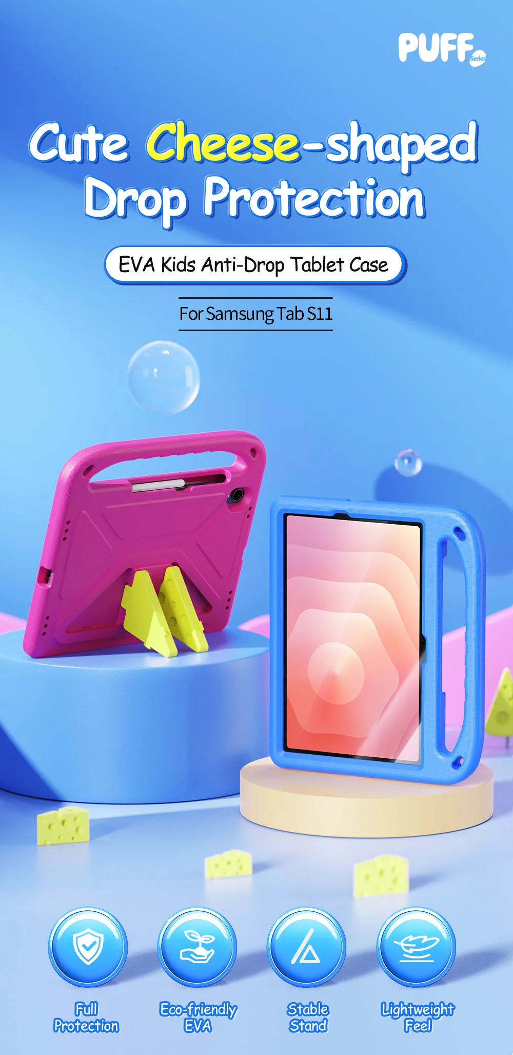 DUXDUCIS stoßfeste EVA-Hülle für Kinder für Samsung Galaxy Tab S11/S10 Lite/S9 FE/S8 11 Zoll Tab A9 8.7 A11 Plus Anti-Drop-Ständer-Abdeckung – Detail 3