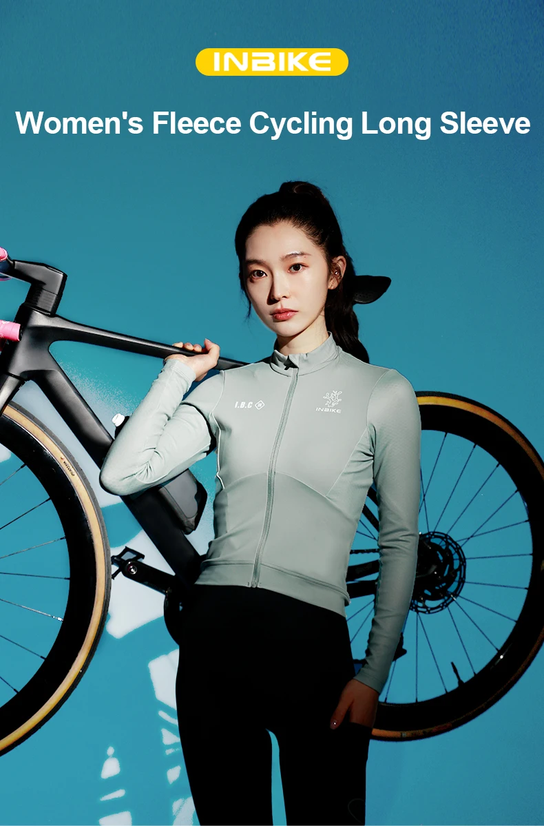 INBIKE Fahrradbekleidung Herbst- und Winter-Fleece Langarm-Oberteil Neue Damen-Rennrad-Warmjacke Outdoor-Sportshirt – Detail 1