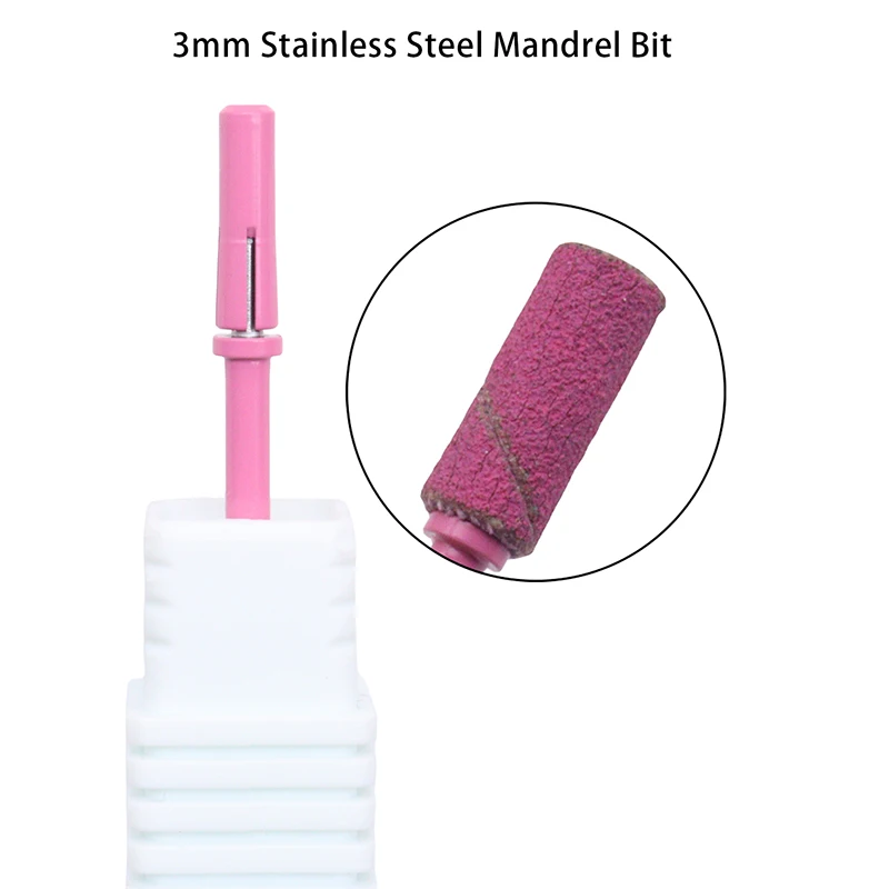 Pink 3,1mm Dorn bohrer für Mini-Schleif bänder Edelstahl Nagel bohrer Zubehör Werkzeug – Detail 5
