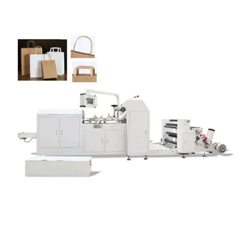 Fully Automatic Multi-Type Shopping Food Handbag Popcorn Paper Bag Machine Brown Square Bottom Kraft Paper Bag Machine