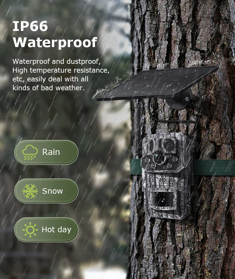

4G Solar Camera Wild Hunting GPS Security Infrared Night Vision Hunting Camera