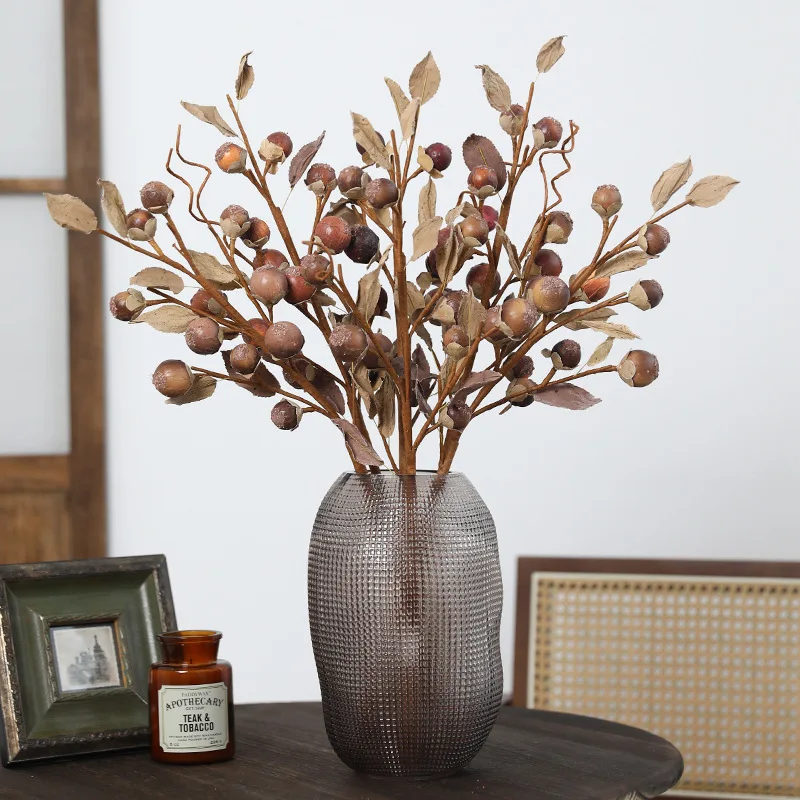 Lebensechte verwelkte Zweige Beere künstliche Blumen für Wohnzimmer Hochzeit Dekor gefälschte Blumen Weihnachten Party Tisch Vase Dekor – Detail 2