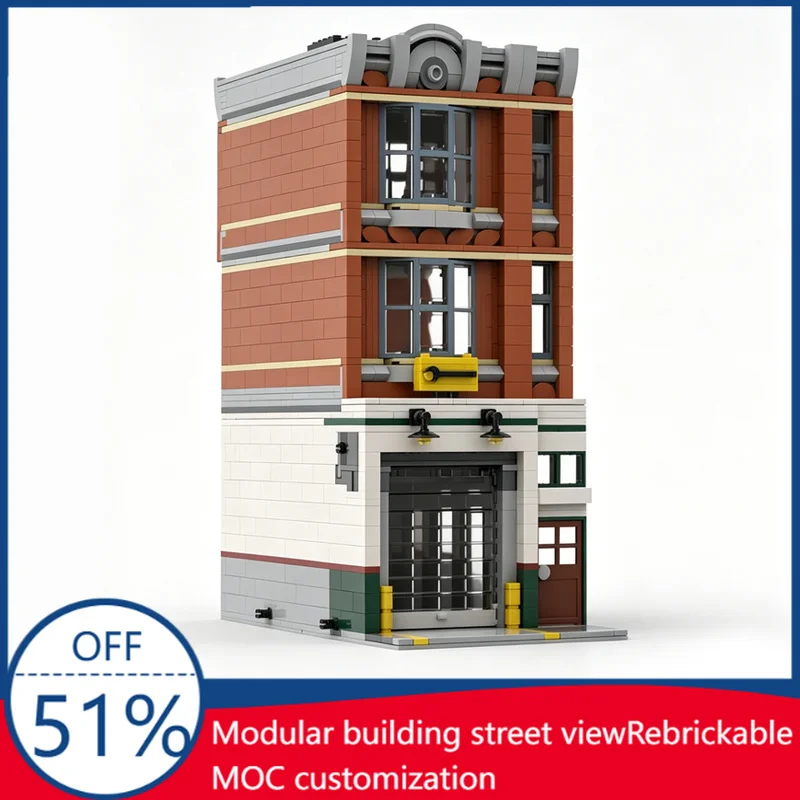 

1291Pcs Main Street Garage Corner Garage Reimagined Custom Building Blocks Modular City Scene Model Educational Toy Collectors