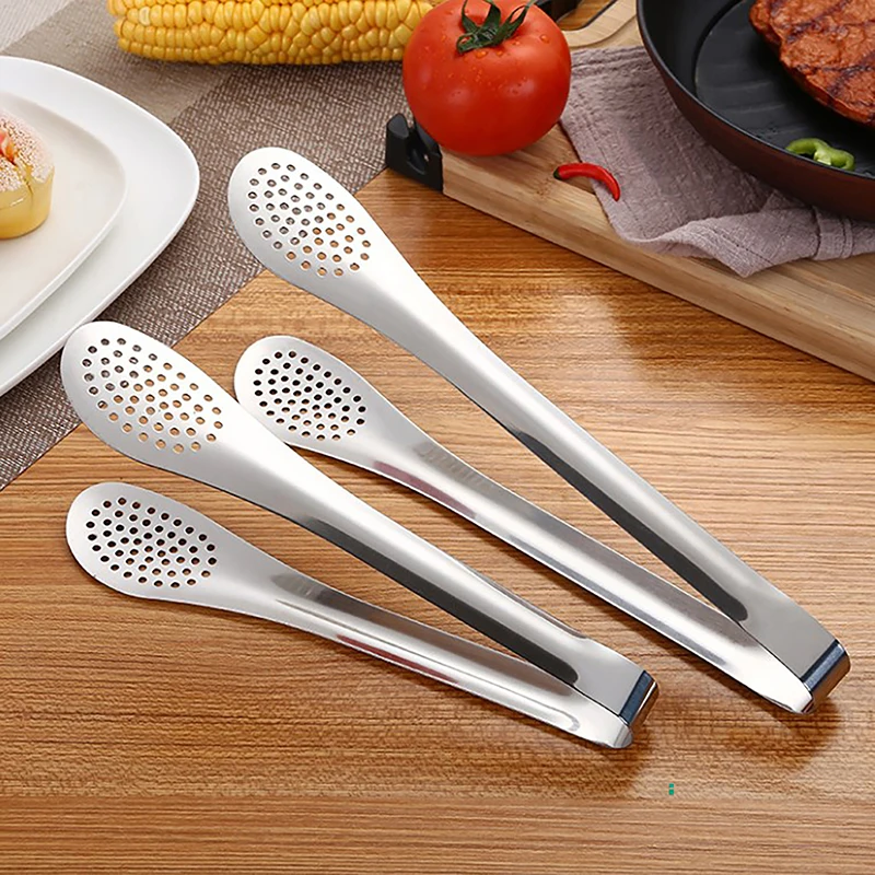 1pc Kitchen Utensils BBQ Food Clip Kitchen Chief Tongs Stainless Steel Portable For Picnic Barbecue Cooking Articles