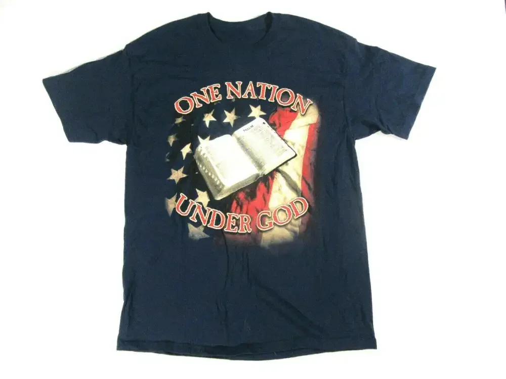 

One Nation Under God American Amendment Patriotism T-Shirt 100% Cotton O-Neck Summer Short Sleeve Casual Mens T-shirt Size S-3XL