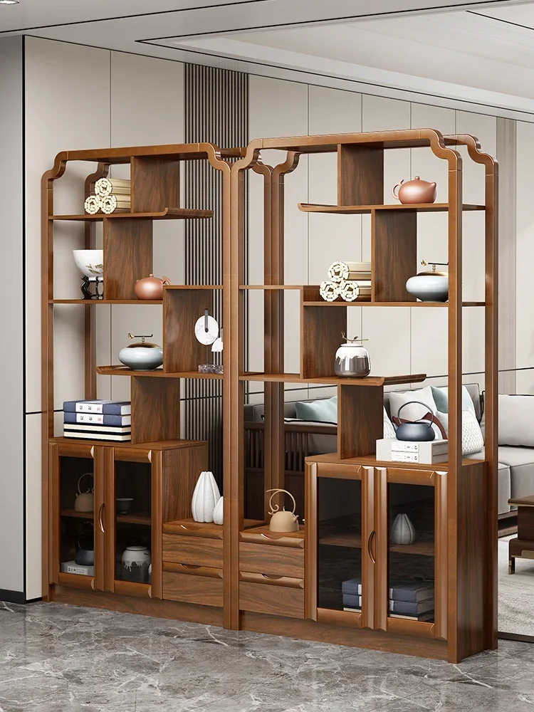 rack Solid wood new Chinese table Locker room Living room storage Duobao Pavilion display cabinet Bogu rack