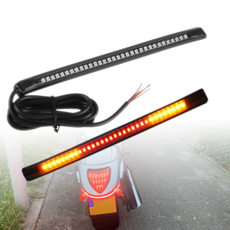 48 LED Luz Universal Flexible Motorcycle Light Strip Tail Parts Brake Stop Turn Signal Led Lights for Motorcycle