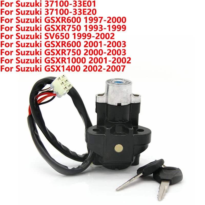 

Набор ключей зажигания мотоцикла для Suzuki GSXR600 SV650 GSXR750 GSXR1000 GSX1400 37100-33E01 37100-33E20 аксессуары