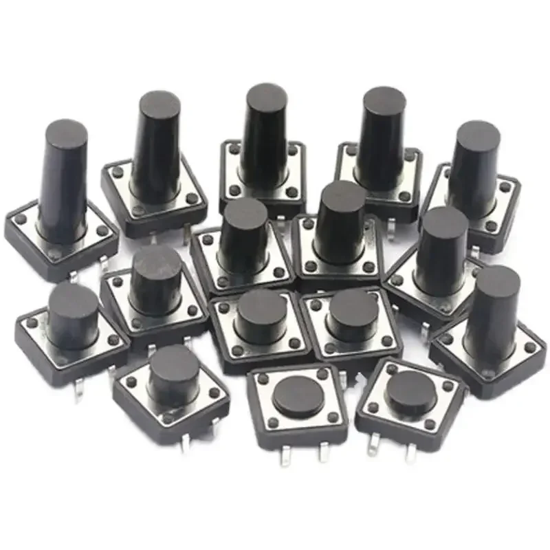 (50) 6x6mm 12x12mm 4 Pins /2 Pins Height 4.3/5/6/7/10/12/15mm PCB Momentary Tactile Tact Push Button Switch