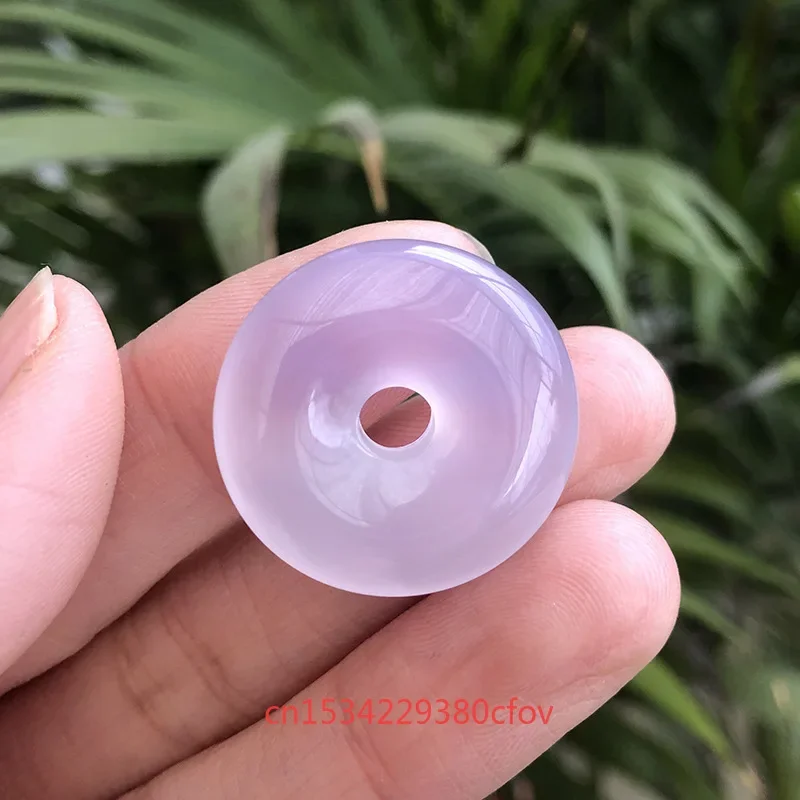 Natural Permeating Ice Purple Doughnut Agate Chalcedony Beads Accessories DIY Bracelet Jewellery Fashion Hand-Carved Lucky Gift