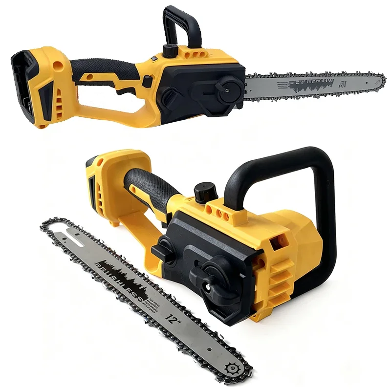 Motosierra sin escobillas de 12 pulgadas con engrasador automático, sierra eléctrica inalámbrica para corte y registro de árboles, corte de madera compatible con Dewalt