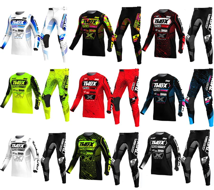

9 Color Two-X Podium 4-Way Dirt Bike MX Gear Set Off Road Kit Motorcycle Jersey Pant Set Motocross Race Combo Moto ATV Suit