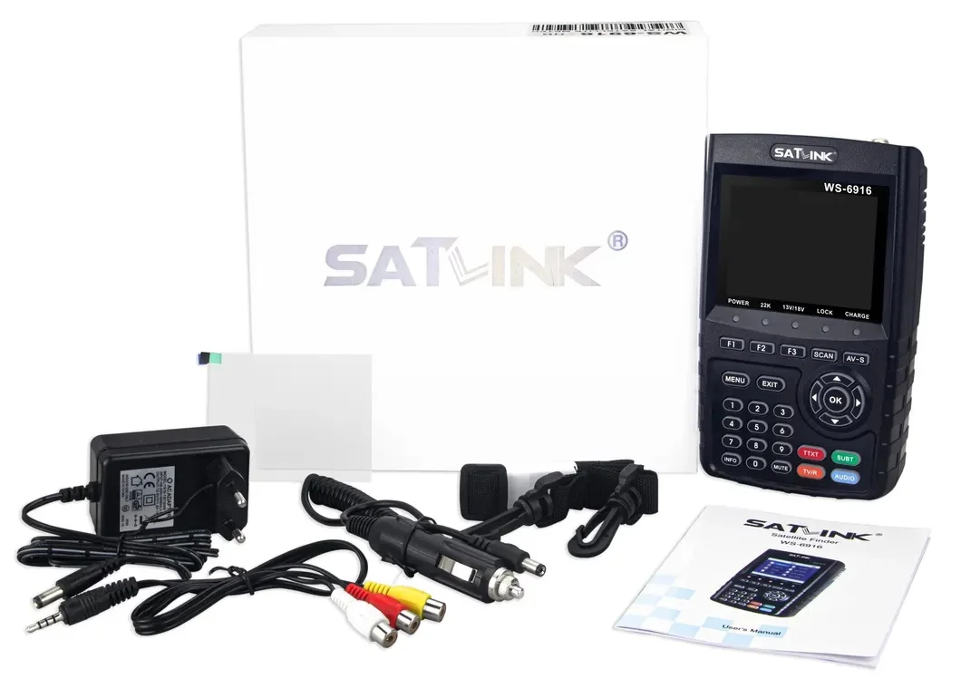 Buscador de Satélites DVB-S2, Medidor de Señal Digital MPEG-2/MPEG-4, Receptor de Satélites Satlink WS-6916, Satfinder WS 6916