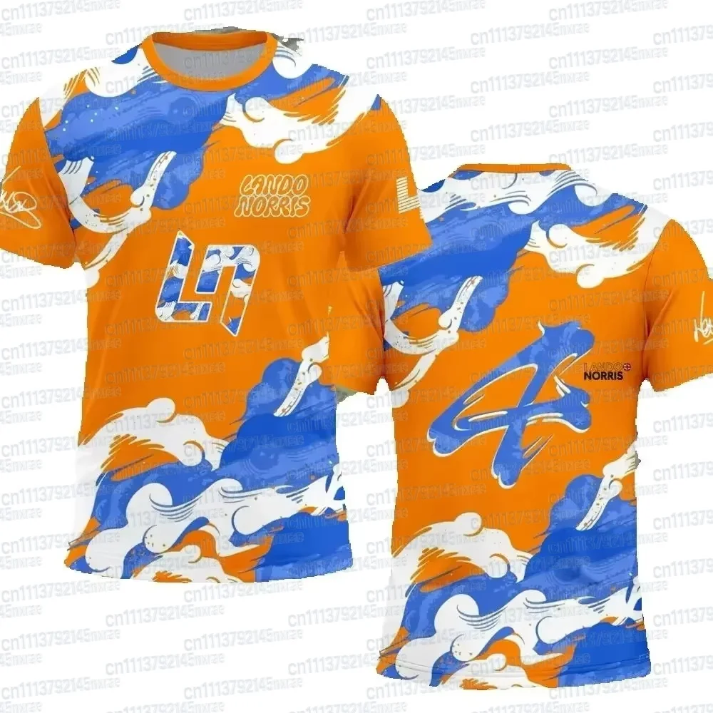 Lando Norris LN4 Driver Fans T-shirt Summer Short Sleeve Women Oversized Tee Shirts 2025 New Sports Clothes Tops FamilyMatching