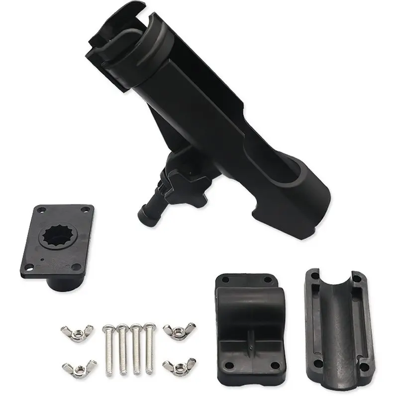 RTENTE-Universal Fit Fishing Rod Holder Kit For Canoe, Boat- Allows 360° Rotation Adjustable Powerlock Design Draft