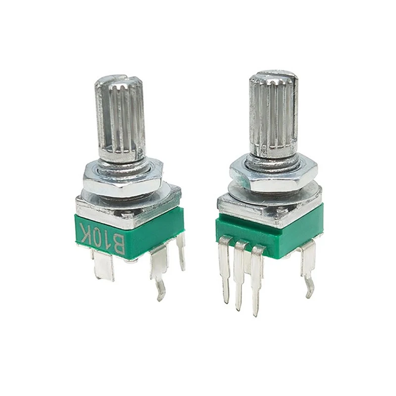 10PCS RK097 Potentiometer Vertical B2K 5K 10K 20K 50K 100K 500K 1M Ohm 15mm Shaft Gearless 3Pin Audio Volume Control PCB Mount