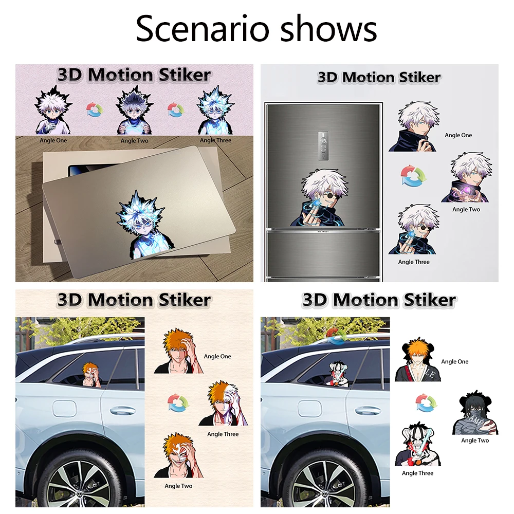 Anime Motion Stickers Hell's Paradise Gabimaru 3D Wall Art Waterproof Decals for Cars,Motorcycles,Laptop, Refrigerator,Etc.