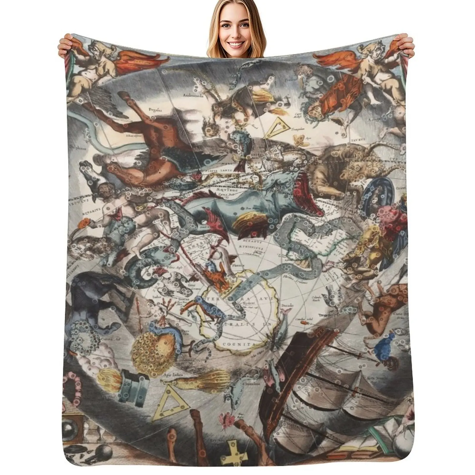 

Celestial Star Map Throw Blanket Luxury St Single Retros Polar Blankets