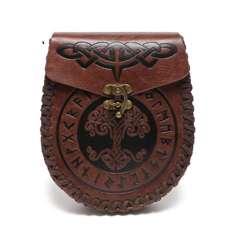 

Viking Sle Medieval Belted Coin Purse Knight Pred Flower Waist Bag Crossbody Bag for Men Summer 2024 Synthetic Leather
