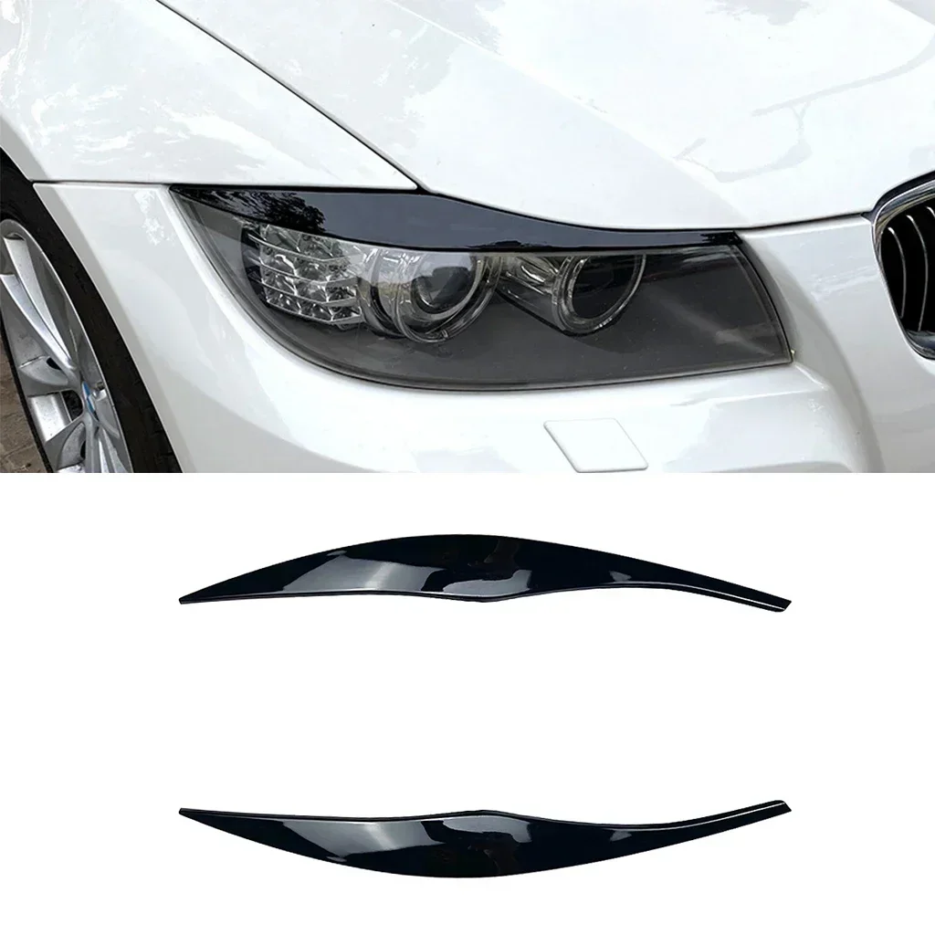 

New! Front Headlight Eyebrow Eyelids Stickers For BMW 3 Series E90 E91 320i 330i 2005 2006 2007 2008 2009 2010 2011 2012 Gloss B