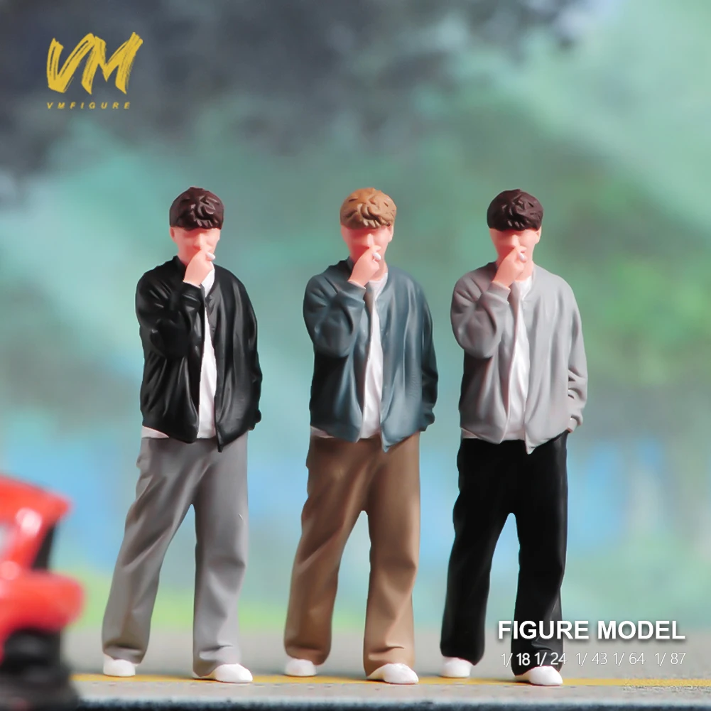 1/87 1/64 1/43 1/24 1/18 Anime Characters Smoking Man Scene Figure Model Miniature Doll Toy For Collection