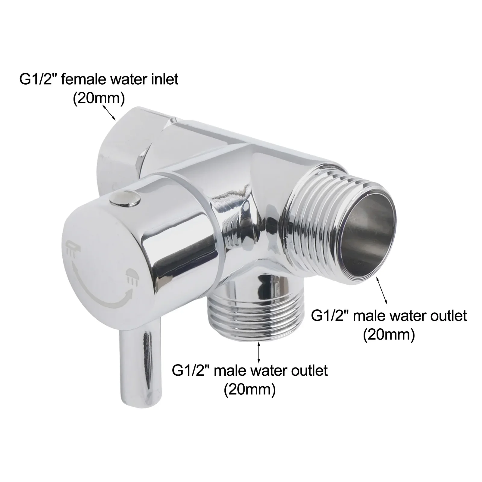 Shower Diverter Resistant Seamless Silver Sturdy G1 2 High Pressure High Temperature Multiple Usage Black Brushed