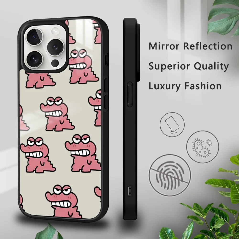 

Cute Cartoon baby crocodile Phone Case For iPhone 16 15 14 13 12 11 Pro Xs Max Mini Plus Celulares Hard Funda